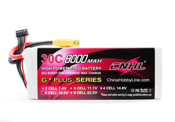 CNHL 8000mAh 18,5V 5S 30C Lipo Akku mit XT90 Stecker
