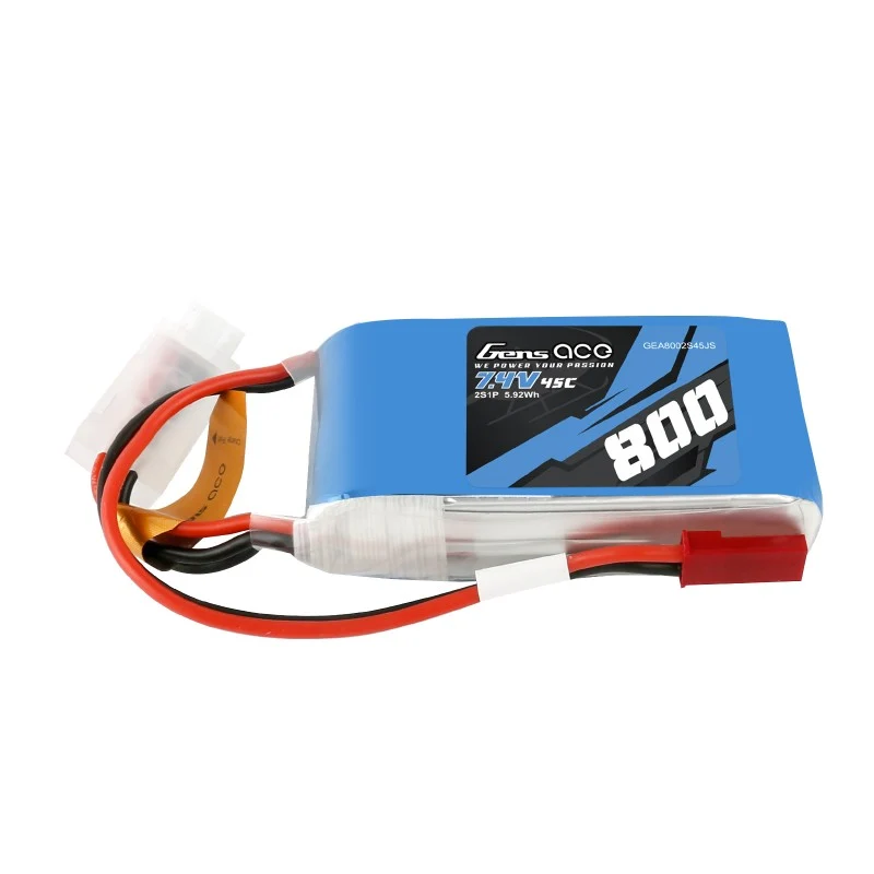 Gens Ace Lipo 800mAh 7,4V 45C 2S1P Lipo Akku