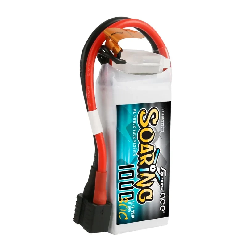 Gens Ace Soaring 1000mAh 11.1V 30C 3S1P Lipo Akkupack mit EC3/XT60/T-Stecker