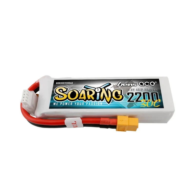 Gens Ace Soaring 2200mAh 14,8V 30C 4S1P Lipo Akkupack mit XT60 Stecker