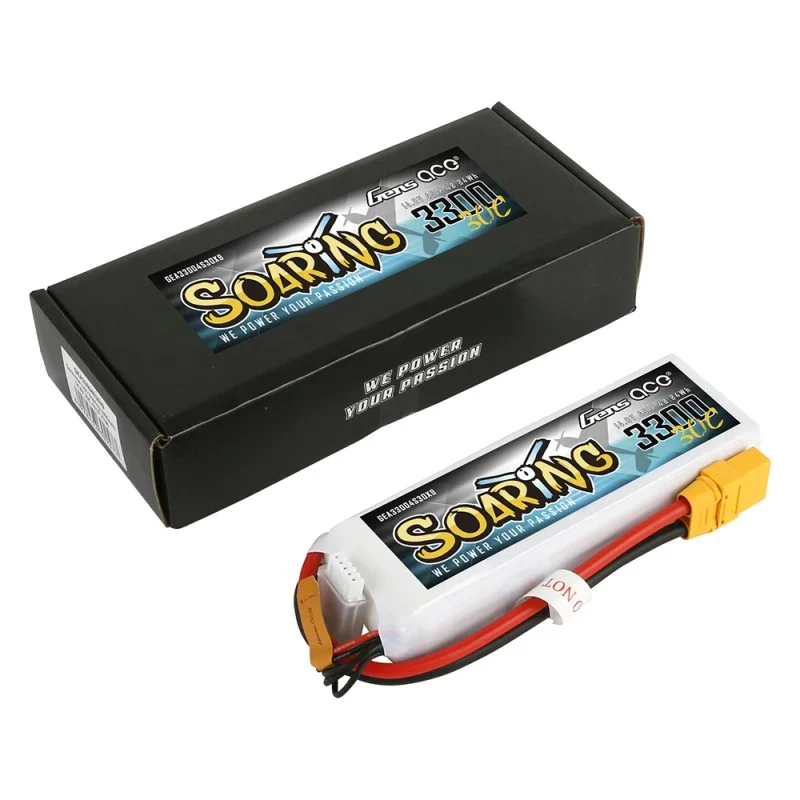 Gens Ace Soaring 3300mAh 14,8V 30C 4S1P Lipo Akkupack mit XT90 Stecker