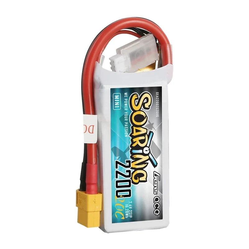 Gens Ace Soaring Mini 2200mAh 7,4V 20C 2S1P Lipo Akkupack mit XT60 Stecker