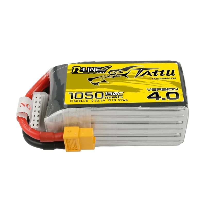 Tattu R-Line Version 4.0 1050mAh 22.2V 130C 6S1P Lipo Akku mit XT60 Stecker