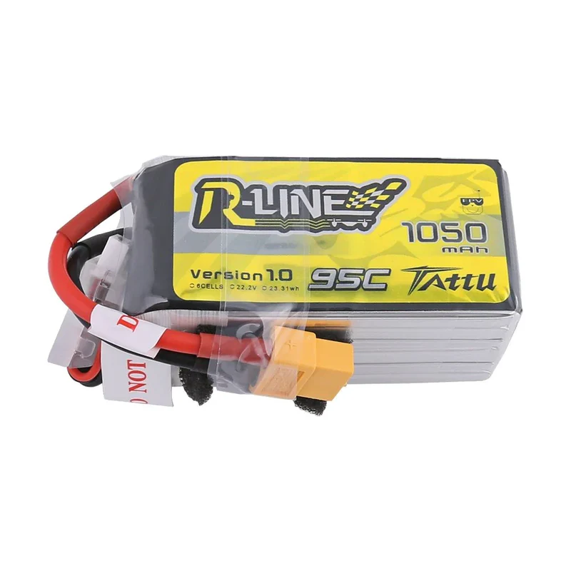 Tattu R-Line 1050mAh 95C 22.2V 6S1P Lipo Akku mit XT60 Stecker