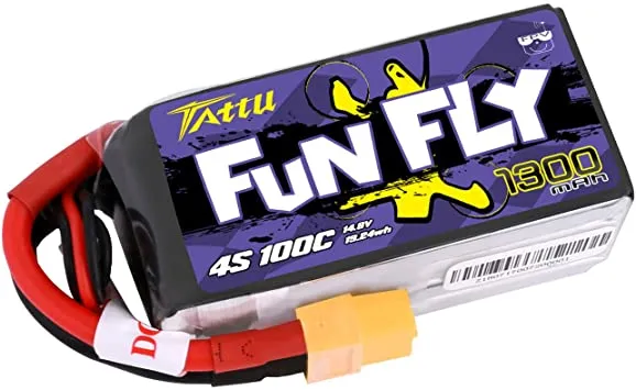 Tattu Funfly Serie 1300mAh 14.8V 100C 4S1P Lipo Akku mit XT60 Stecker