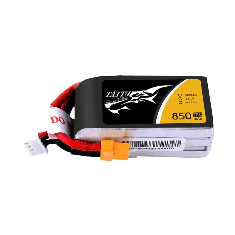 Tattu 850mAh 11.1V 75C 3S1P Lipo Akku mit XT30 Stecker