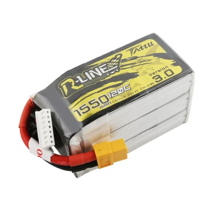 Tattu R-Line Version 3.0 1550mAh 22.2V 120C 6S1P Lipo Akku mit XT60 Stecker