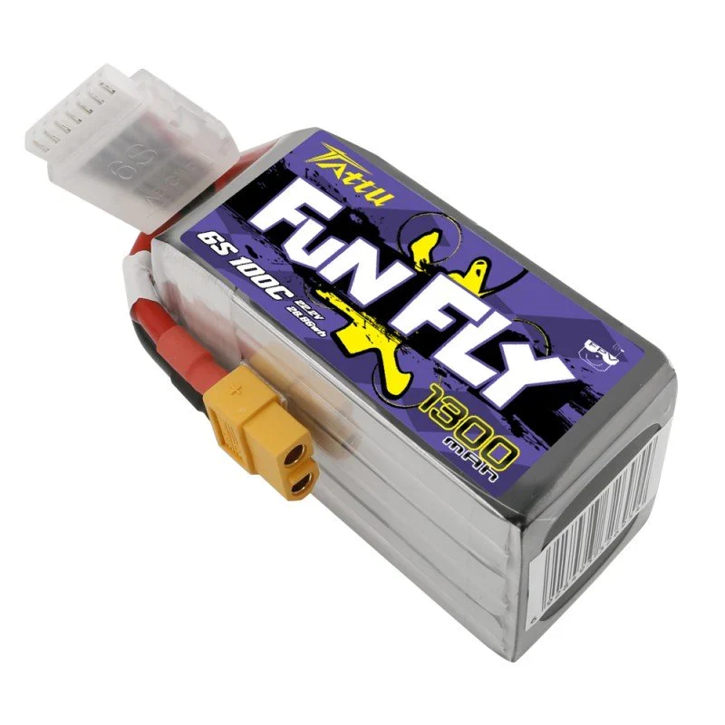 Tattu Funfly Serie 1300mAh 22.2V 100C 6S1P Lipo Akku mit XT60 Stecker
