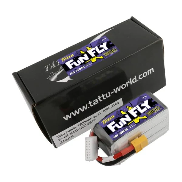 Tattu Funfly Serie 1300mAh 22.2V 100C 6S1P Lipo Akku mit XT60 Stecker