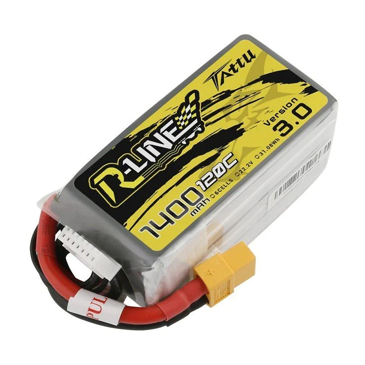 Tattu R-Line Version 3.0 1400mAh 22.2V 120C 6S1P Lipo Akku mit XT60 Stecker