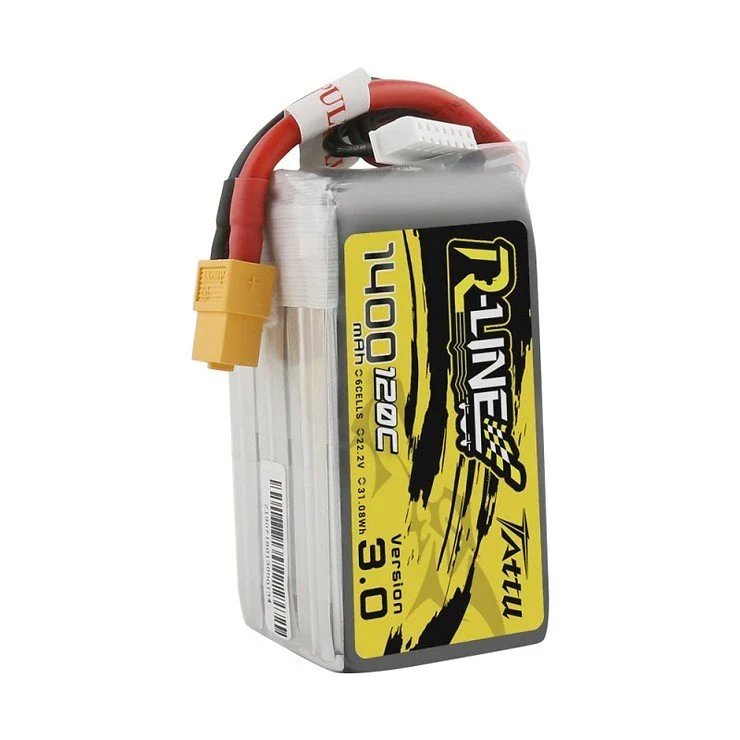 Tattu R-Line Version 3.0 1400mAh 22.2V 120C 6S1P Lipo Akku mit XT60 Stecker