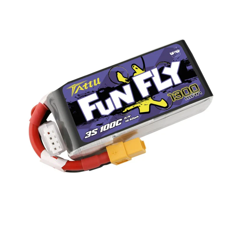 Tattu Funfly Serie 1800mAh 11.1V 100C 3S1P Lipo Akku mit XT60 Stecker