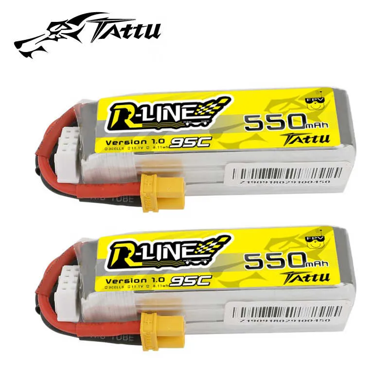 Tattu R-Line 550mAh 11.1V 3S1P 95C Lipo Akku mit XT30