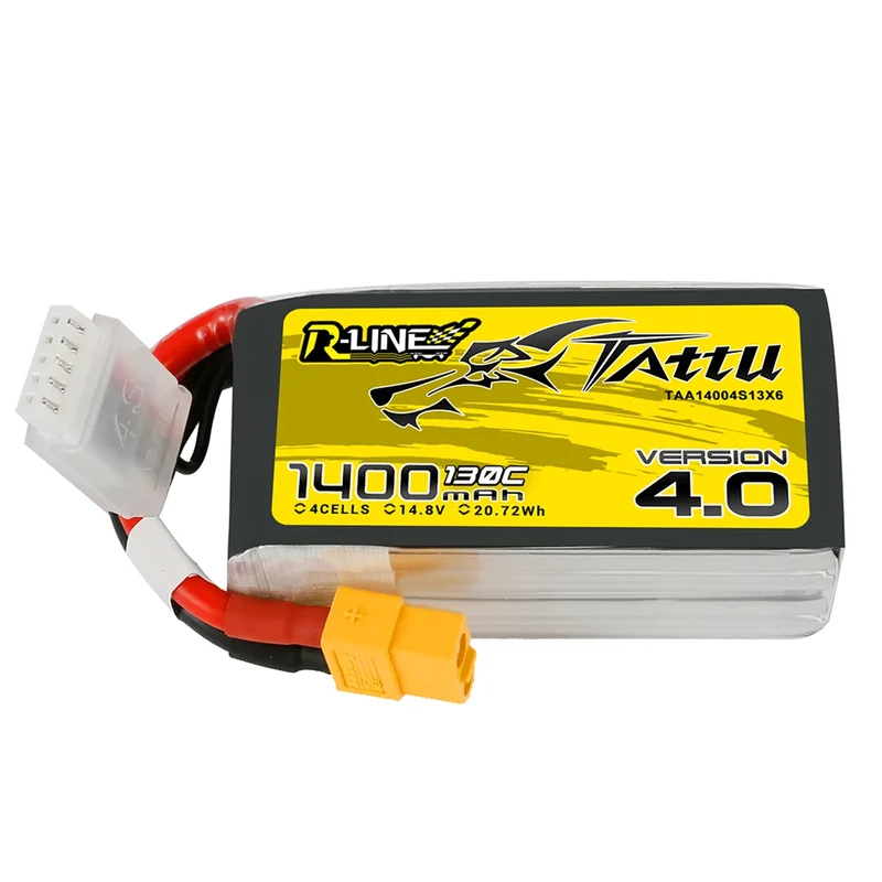 Tattu R-Line Version 4.0 1400mAh 14,8 V 130 C 4S1P Lipo-Akku XT60-Stecker