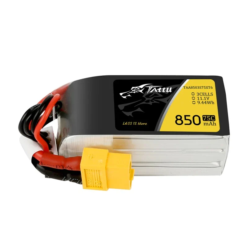 Tattu 850mAh 11.1V 75C 3S1P Lipo Akku mit XT60 Stecker