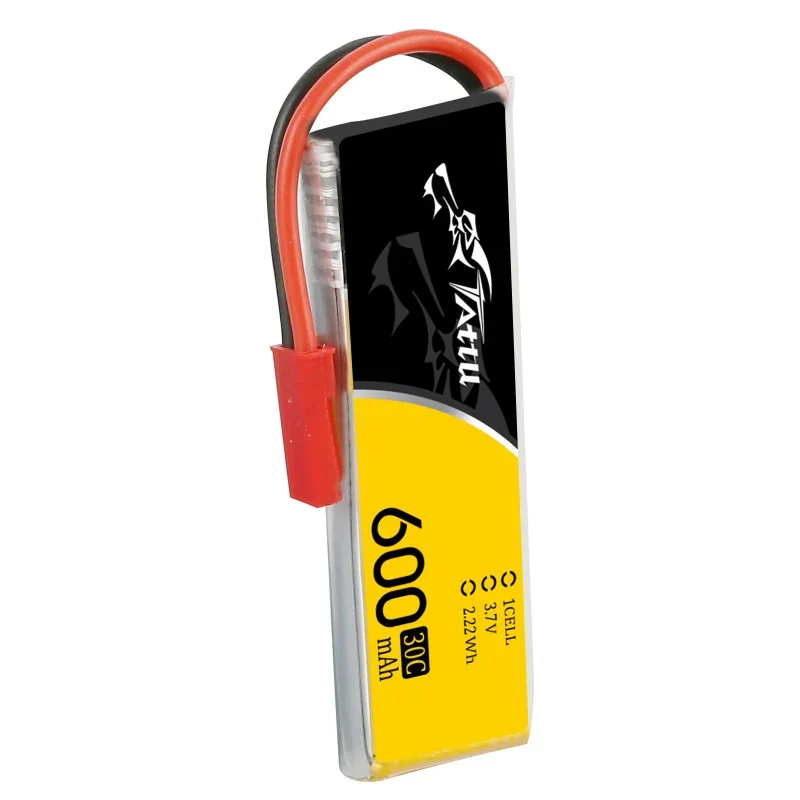 Tattu 600mAh 3.7V 30C 1S1P Lipo Akku mit JST Stecker (1 Stück/Packung)