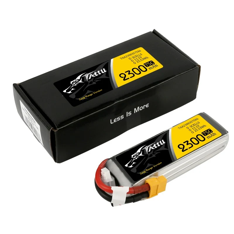 Tattu 2300mAh 11,1V 75C 3S1P Lipo Akkupack mit XT60