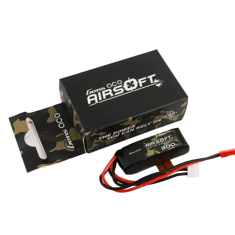 Gens Ace 35C 300mAh 2S1P 7,4V Airsoft Lipo Akku mit JST-SYP Stecker
