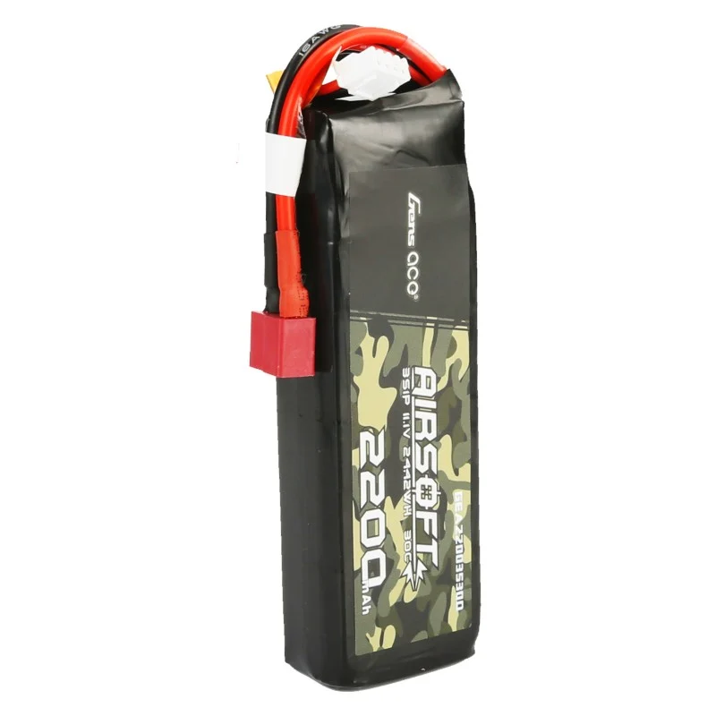 Gens Ace 30C 2200mAh 3S1P 11.1V Airsoft Lipo Batterie mit T-Stecker