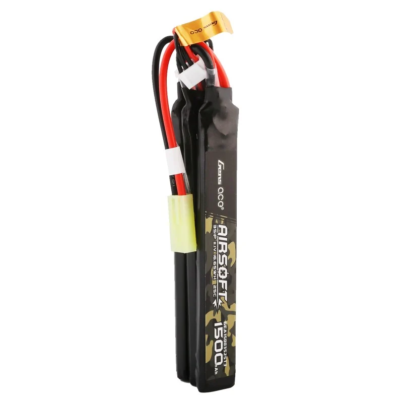 Gens Ace 25C 1500mAh 3S1P 11.1V Nunchuck 3X Airsoft Lipo Akku mit Mini Tamiya Stecker