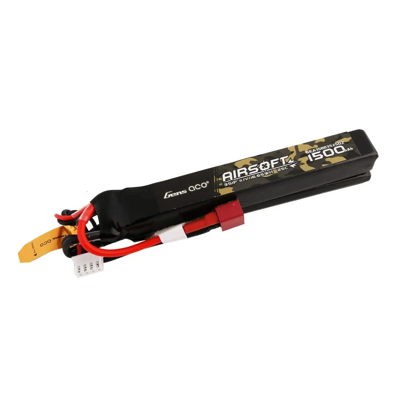 Gens Ace 25C 1500mAh 3S1P 11.1V Nunchuck 2X Airsoft Lipo Batterie mit T-Stecker