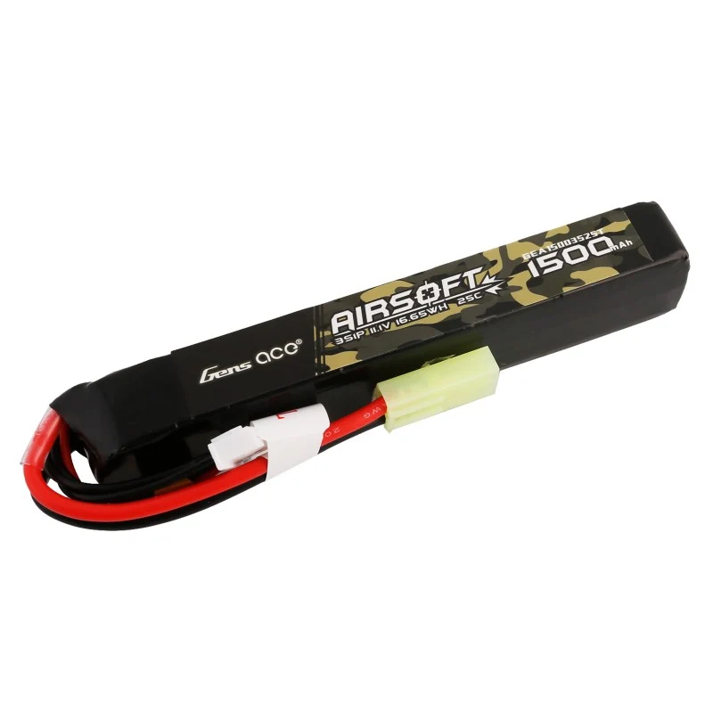 Gens Ace 25C 1500mAh 3S1P 11.1V Airsoft Lipo Akku mit Mini Tamiya Stecker