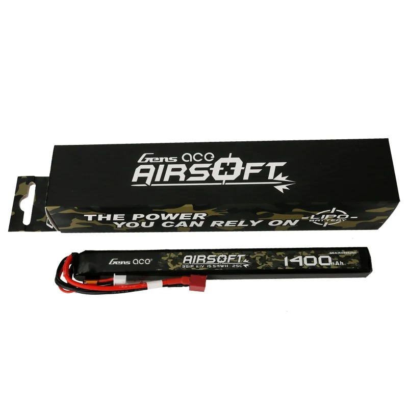 Gens Ace 25C 1400mAh 3S1P 11.1V Airsoft Lipo Batterie mit T-Stecker