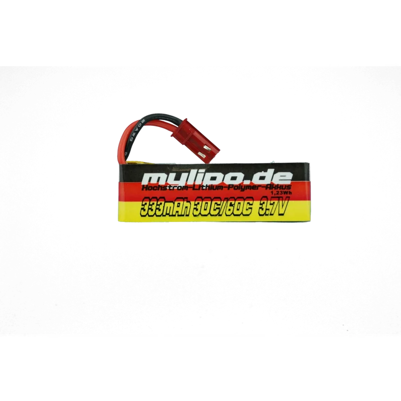 Mylipo Lipo Akku 333mAh 3,7V 30C/60C JST (rot) Stecker
