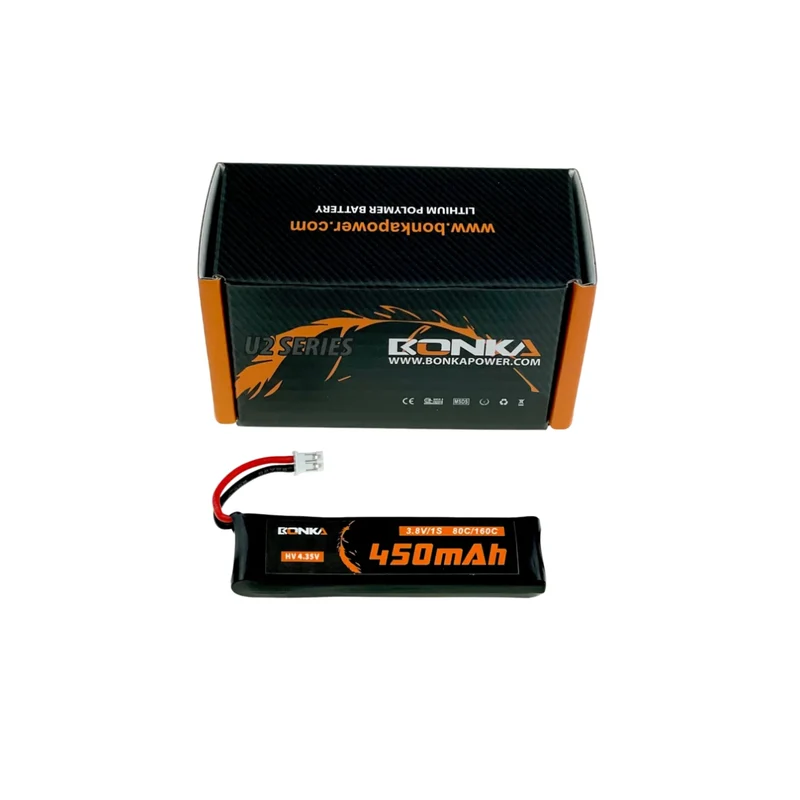 Bonka Lipo Akku 450mAh 3,8V 1S HV 80C/160C FPV PH2