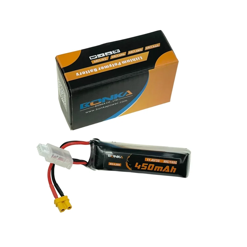 Bonka Lipo Akku 450mAh 11,4V HV 3S 80C/160C FPV Parcour XT30