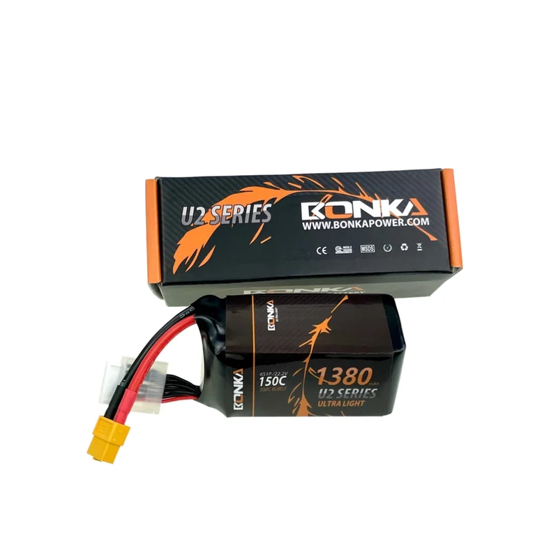Bonka Lipo Akku 1380mAh 22,2V 150C/300C FPV XT60