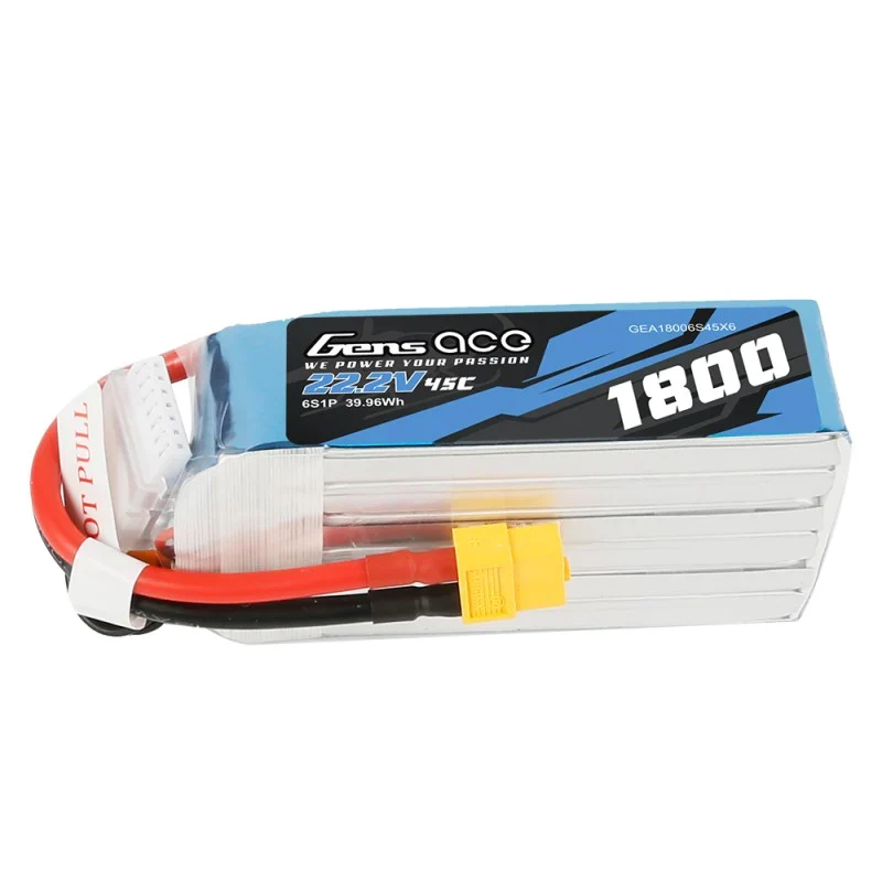 Gens Ace 1800mAh 22,2V 45C 6S1P Lipo-Akkupack