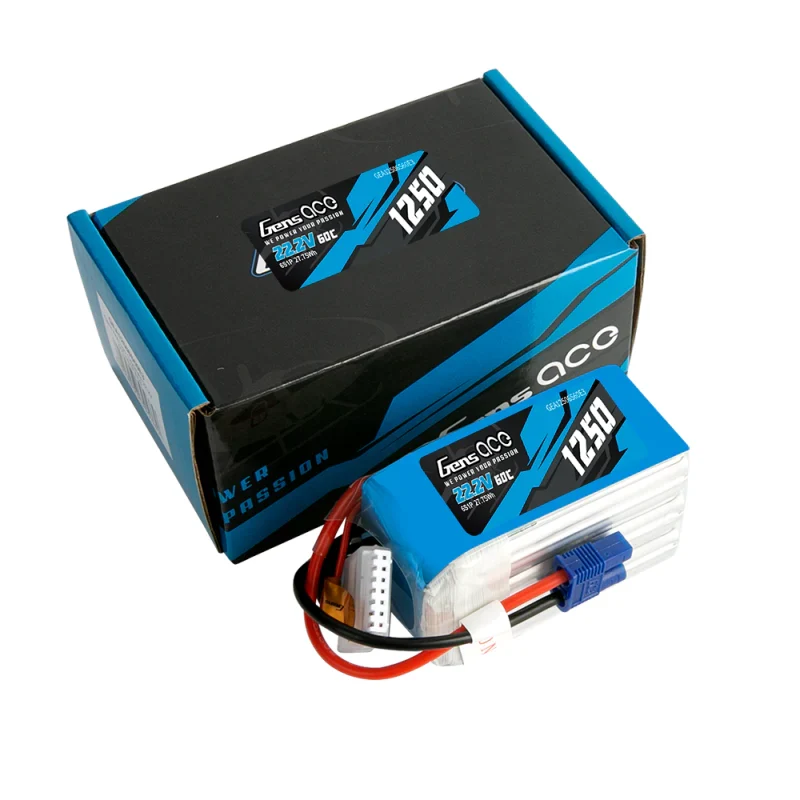 Gens Ace 1250mAh 22,2V 60C 6S1P Lipo-Akkupack