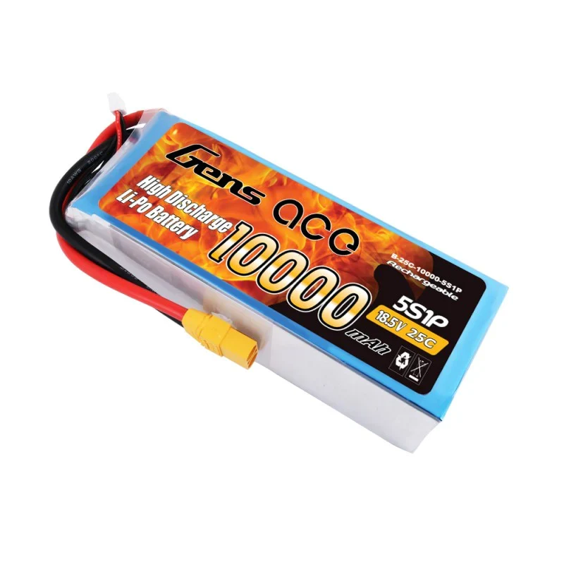 Gens Ace 10000mAh 18,5V 25C 5S1P Lipo Akkupack mit XT90 Stecker