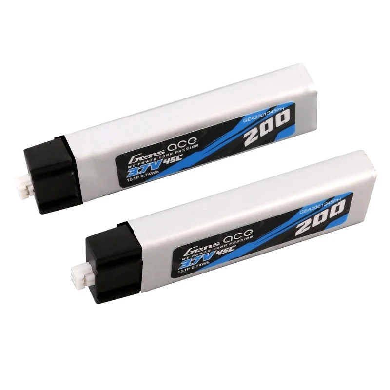 Gens Ace 200mAh 3.7V 45C 1S1P Lipo Akku (2 Stück)