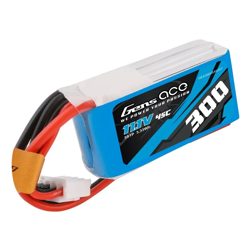 Gens Ace 300mAh 11,1V 45C 3S1P Lipo Akkupack mit JST-SYP Stecker