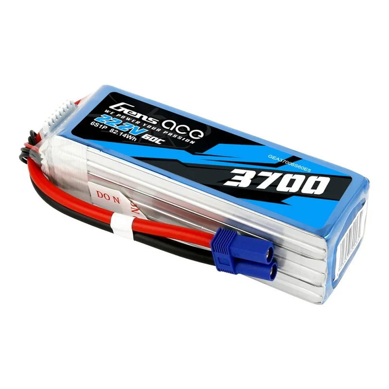 Gens Ace 3700mAh 22,2V 60C 6S1P Lipo Akkupack mit EC5 Stecker