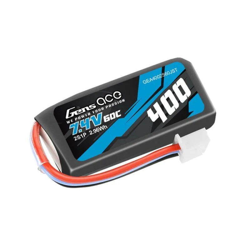 Gens Ace 400 mAh 7,4 V 60 C 2S1P Lipo-Akku mit JST-Stecker