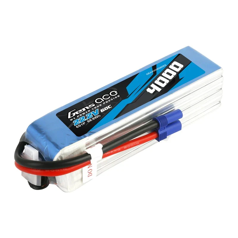 Gens Ace 4000mAh 22,2V 60C 6S1P Lipo Akkupack mit EC5 Stecker