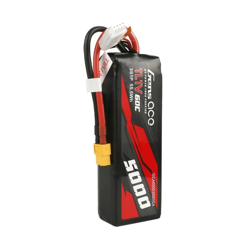 Gens Ace 5000mAh 11.1V 60C 3S1P Short-Size Lipo mit XT60 Stecker
