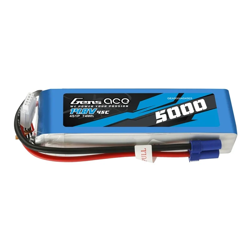 Gens Ace 5000mAh 14,8V 45C 4S1P Heli Lipo Akku mit EC5 Stecker