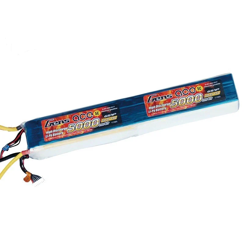 Gens Ace 12S 5000mAh 44,4V 45C 12S1P Lipo-Akkupack mit EC5-Stecker