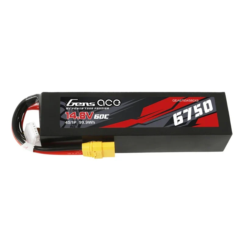 Gens Ace 6750mAh 14,8V 60 C 4S1P Lipo-Akku PC-Materialgehäuse mit XT90-Stecker