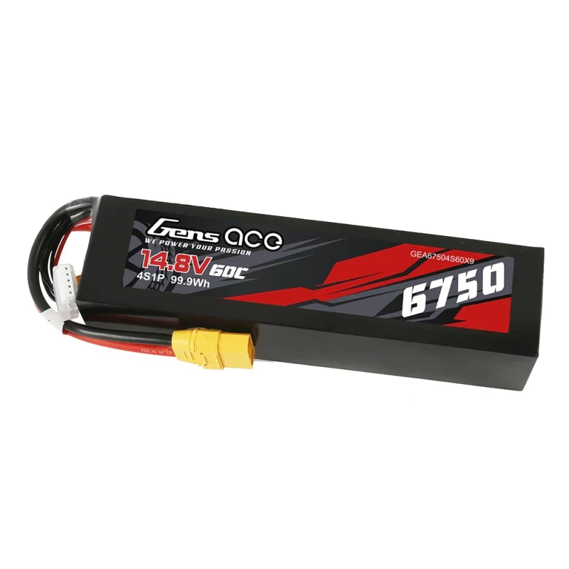 Gens Ace 6750mAh 14,8V 60 C 4S1P Lipo-Akku PC-Materialgehäuse mit XT90-Stecker