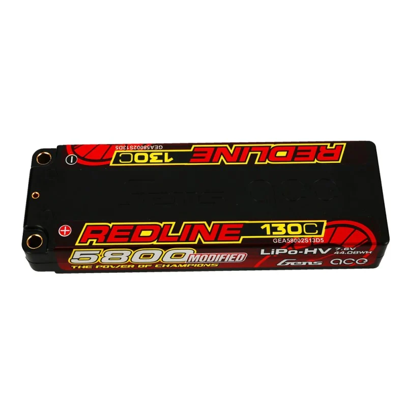 Gens Ace Redline Series 5800mAh 7.6V 130C 2S1P HardCase 56# HV Ultra LCG LiPo Akku