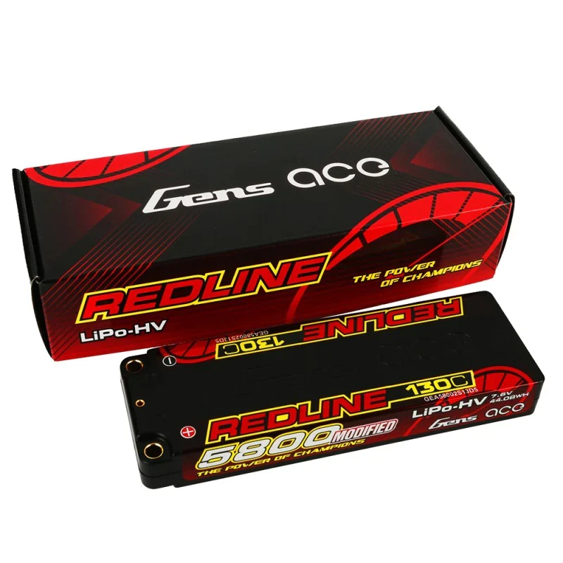 Gens Ace Redline Series 5800mAh 7.6V 130C 2S1P HardCase 56# HV Ultra LCG LiPo Akku