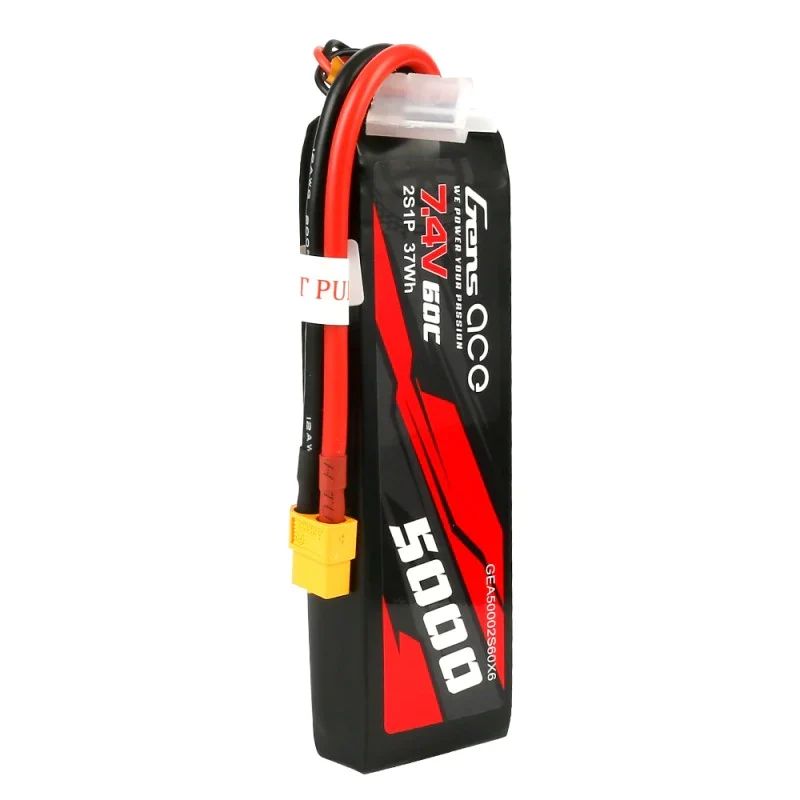 Gens Ace 5000mAh 7.4V 60C 2S1P Lipo PC-Materialgehäuse mit XT60-Stecker
