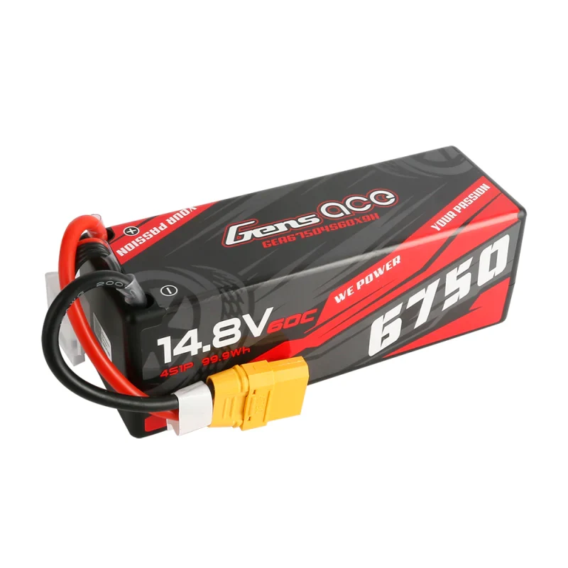 Gens Ace 6750mAh 14,8V 60C 4S1P HardCase Lipo Akku 14# mit XT90 Stecker
