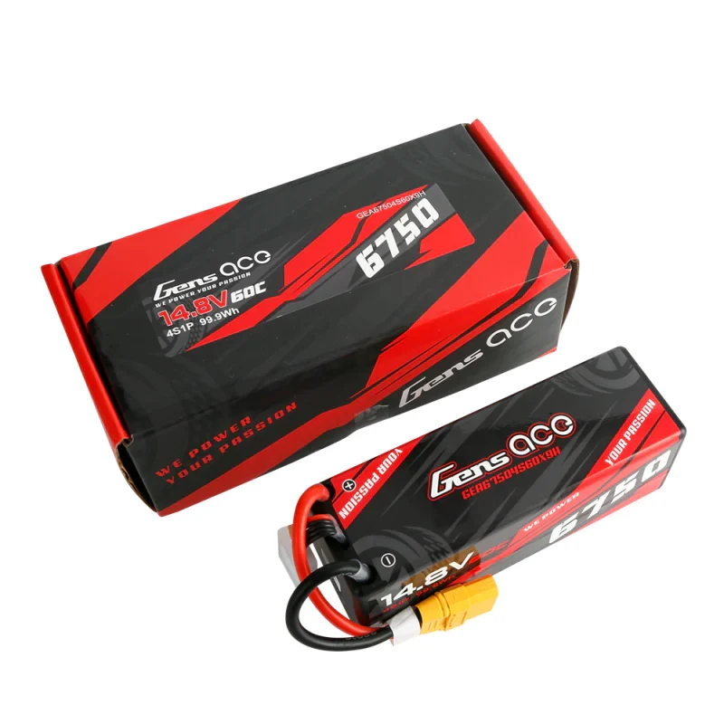 Gens Ace 6750mAh 14,8V 60C 4S1P HardCase Lipo Akku 14# mit XT90 Stecker