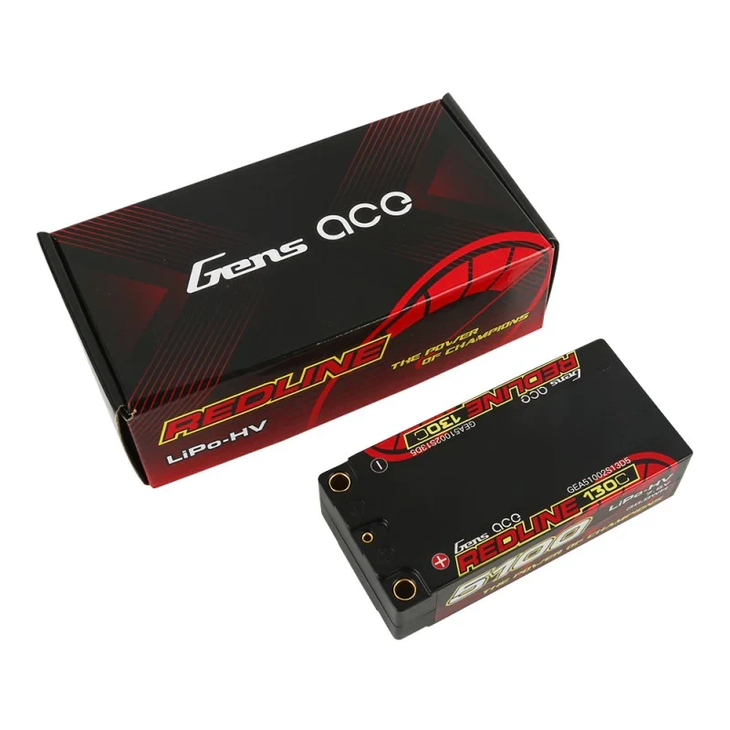 Gens Ace Redline Series 5100mAh 7.6V 130C 2S2P HardCase 65# HV Lipo Akku
